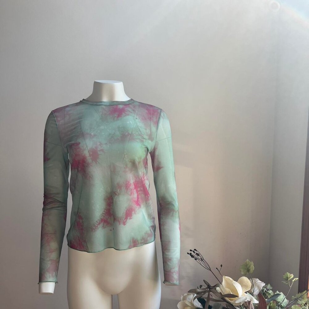 Sheer Tie Dye Top